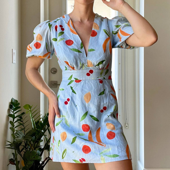 Floral Print Puff Sleeve Dress - Picture 3 of 11